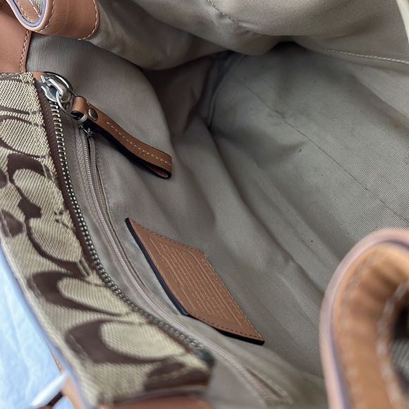 Coach brown signature canvas braided tassel shoulder bag purse - Picture 10 of 13